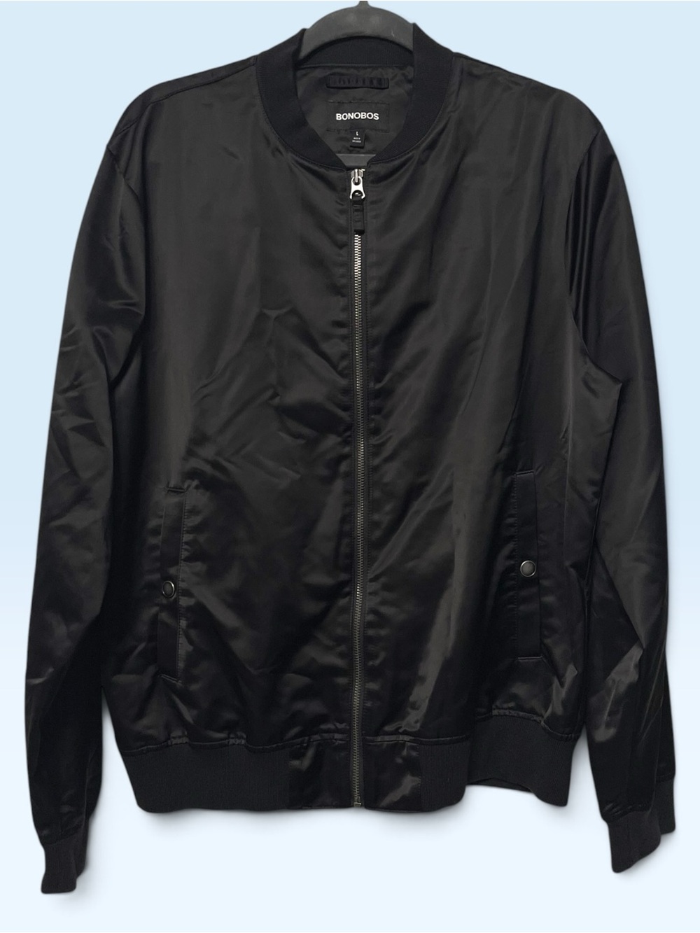 BONOBOS Men's Slim Fit Softshell Bomber Jacket L